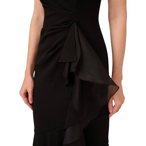 Image of Adrianna Papell Ruffle Crepe Halter Gown