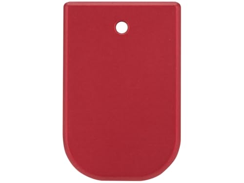 NDZ Performance Durable Aluminum Magazine Base Plate for Gen 5 Glock 17 19 22 23 34 45 47 49, 9mm .40 S&W, Custom Laser Engraved, Red - Plain