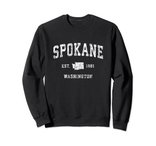 Spokane Washington WA Diseño deportivo deportivo vintage Sudadera