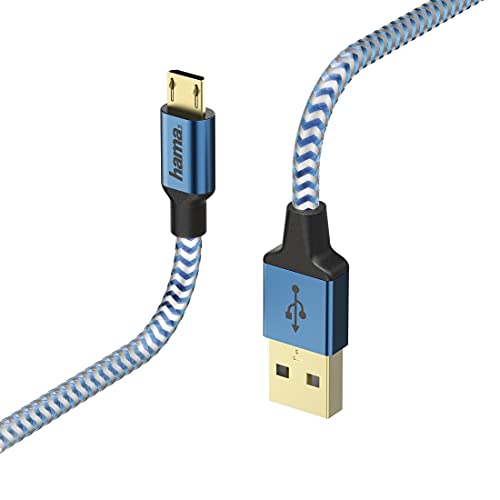 Hama Reflective Charging and Data Transfer Cable blue 1,5m