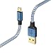 Produktbild Hama Ladekabel und Datenkabel "Reflective" (USB-A Stecker auf Micro-USB, USB 2.0, vergoldet, 480 MBit/s, 20 V, 3 A, Kabellänge: 1,5 m) Blau