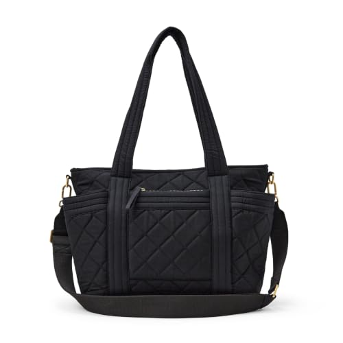 Amazon Essentials Womens Quilted Cotton Tote Handbag Black One Size