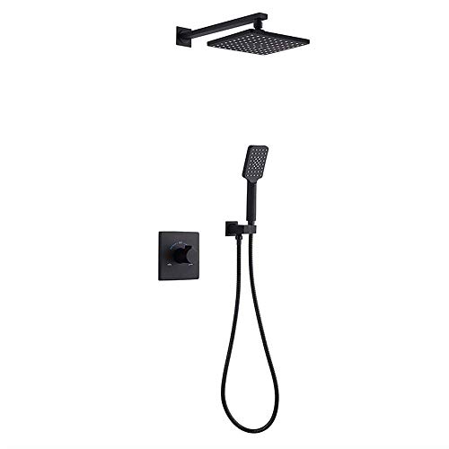 Système de douche avec douchette à main et ensemble de douche noir de luxe - 2