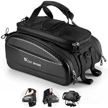 West Biking Waterproof Hard Shell Bike Rear Rack Bag 31L Capacity EVA Bicycle Trunk Pannier Bag for Commuting Touring Mountain Road E-Bike with Rain Cover Black-3 31L capacity