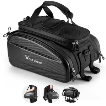 West Biking Waterproof Hard Shell Bike Rear Rack Bag 31L