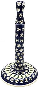 Polish Pottery Paper Towel Holder - Peacock