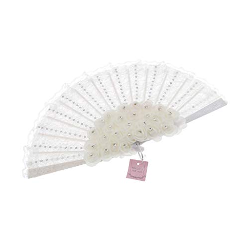 oshhni Ventilador de Renda Vintage Ventilador de Mão Dobrável Decoração de Casamento
