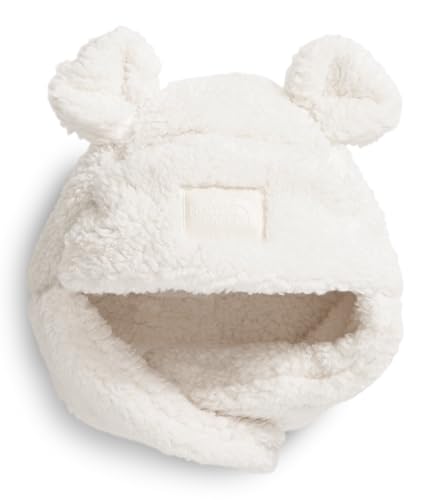 THE NORTH FACE Baby Trapper | Chapéu quente de inverno para crianças com forro de lã macia, orelhas de urso fofas e abas aconchegantes, Duna branca, 12-24 Months