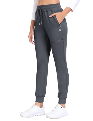 MoFiz Pantalones Trekking Mujer Termicos Ligeros Cargo Pantalones de Trabajo Impermeable con Bolsillos Pants Gris Oscuro M