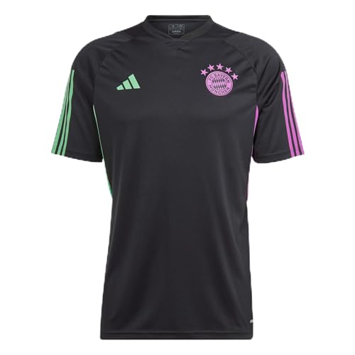 adidas Men's Soccer Bayern Munich 23/24 Training Jersey - Lightweight and Moisture-Absorbing with Breathable Mesh Panels, Black, Large