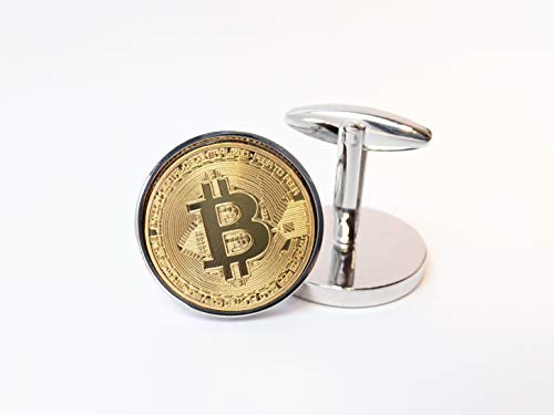 Gold Bitcoin Cufflinks - Presentation Box Included #TOP3