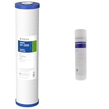Pentair Pentek EP-20BB Big Blue Carbon Water Filter, 20-Inch, Whole House Carbon Block Replacement & Pentair Pentek P5 Sediment Water Filter, 10-Inch, Under Sink Spun-Bonded Polypropylene Replacement