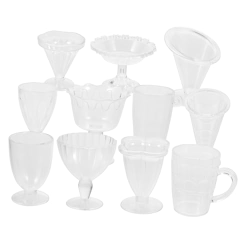 Milisten 5sacs Verres à Vin Miniatures Gobelets et Coupes à Dessert pour Maison de Poupée Décorations Miniatures pour Maison