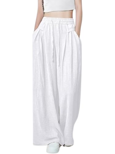 Image of GRECIILOOKS High Waist Polycotton Trousers for Women - Flared Parachute Pants with Side Pockets | Casual Travel Cargo Pants (Available in Plus Size and Value Pack)