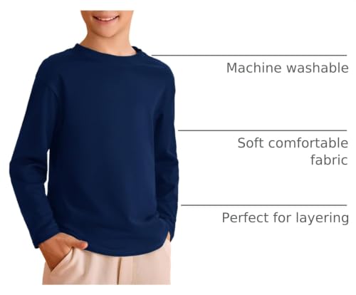 Image of Haloumoning Kids Boys Long Sleeve Crewneck T-Shirts Tee Tops 5-14 Years
