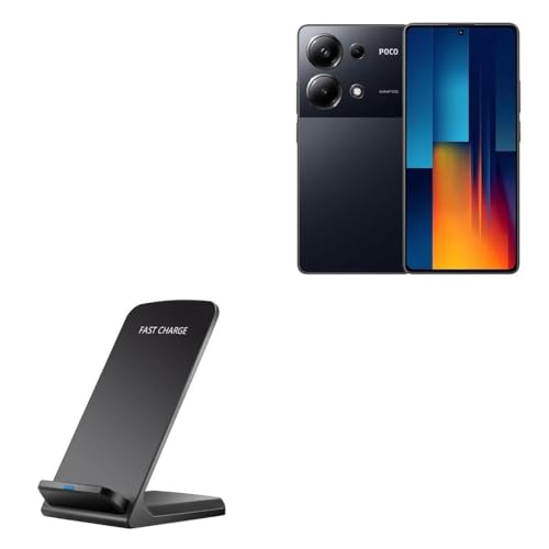BoxWave Charger Compatible with Xiaomi Poco M6 Pro - Wireless QuickCharge Stand (10W), No Cord; no Problem! Charge Your Phone with Ease! - Jet Black