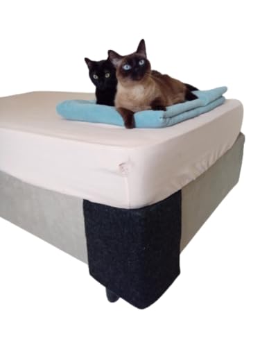 2 Arranhador para gato de canto de Cama Box em carpete resinado (Preto)