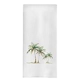 uinwk Tropical Coconut Palm Tree Kitchen Towels 16x24 - Summer Beach Dish Tea Towels for Kitchen, Tropical Decor Hand Towel for Bathroom