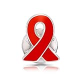AWARENESS RIBBON Lapel Pin HIV AIDS blood cancer etc Red Small