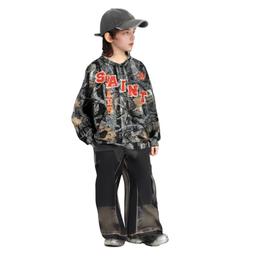 Image of Saint Tears Boys Camo Hoodies Vintage Sweatshirt Pullover Casual Crew Neck Kids Hoodie Graphic Print Hooded (2-7 Years)