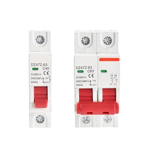 Solar PV C interruptor curvo DZ47Z-63 de corriente continua para cuadro de distribución 63A
