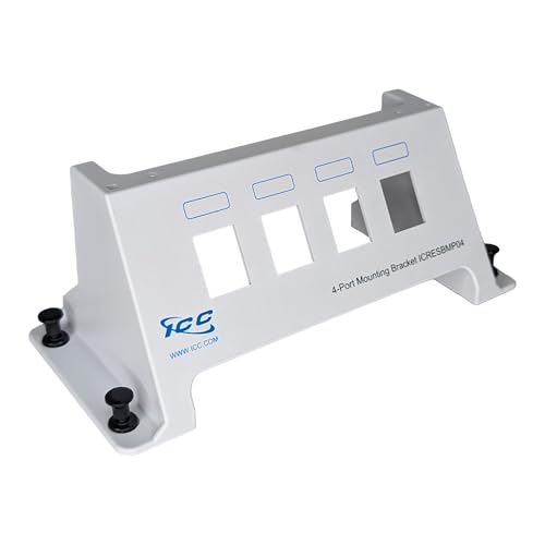 ICC Blank Mounting Panel with 4 Ports, Fits ICC Residential Enclosures, Customizable with Keystone Modular Connectors