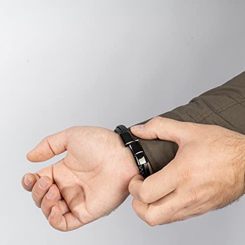 Image of SERASAR Premium Leather Bracelet Men | Stainless Steel Magnetic Clasp | Three Colors | Jewelry Box Included