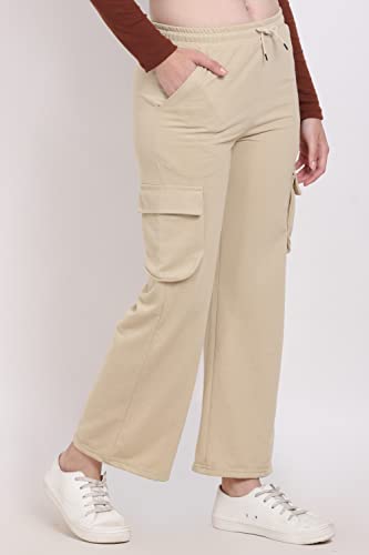 Image of Women's Cotton Fabric Stylish Cargo Pocket Lower /Sweatpants