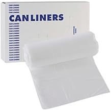 Boardwalk 16 Gallon High-Density Can Liners - 1000 Count Bulk Commercial Trash Bags, 6 Micron Star-Seal, Coreless Perforated Roll, Clear 24"x33"