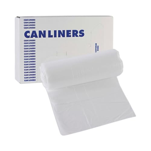Boardwalk 16 Gallon High-Density Can Liners - 1000 Count Bulk Commercial Trash Bags, 6 Micron Star-Seal, Coreless Perforated Roll, Clear (24"x33") by Boardwalk - Used condition - US$28.56