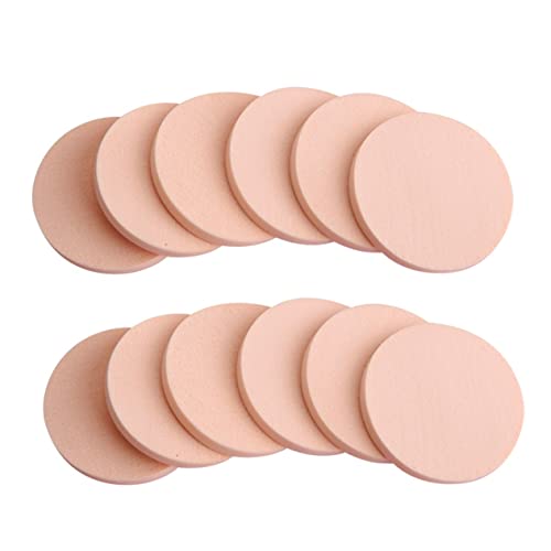SHERCHPRY 24pcs Round Makeup Sponges Dual Sided Facial Powder Puff for Wet Dry Use for Cream Liquid Foundation Application Bag Total