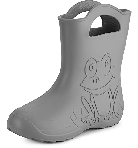 Ladeheid Eva Gummistiefel Damen federleichte wasserdichte Damenschuhe Regenschuhe LA-CA-09 (Grau, 38/39 EU)