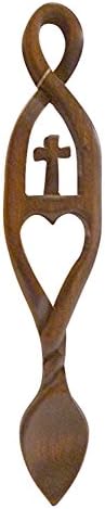 Welsh Love Spoon - Christian Enclosed Love. A Cross Sheltered Within An Arch And A Heart Beneath.Celtic Spoon (118)