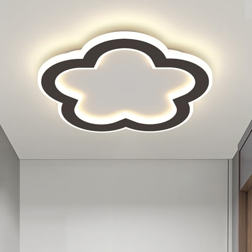 Linovix Modern LED Ceiling Light 9.8inch Semi Flush Mount Ceiling Light 21W with Remote Control Dimmable(3000-6000k) Hallway Lights for Entryway Corridor Aisle Balcony Laundry Room Kitchen (Black)