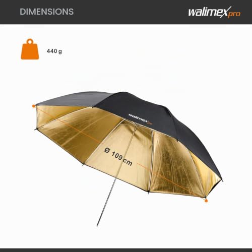 Walimex Parapluie Réflecteur or 2 Couches 109cm - vue 5