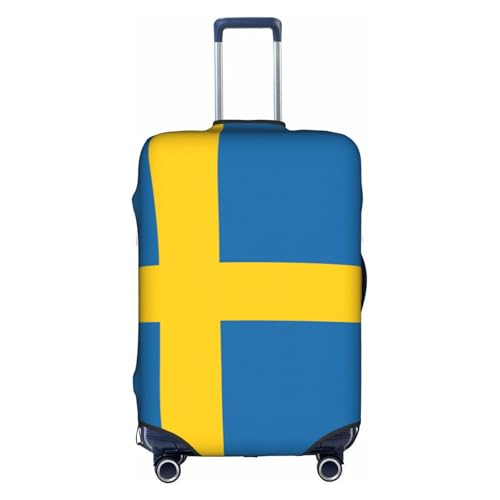 Housse de bagage drapeau suédois blanche taille L pour valise de voyage