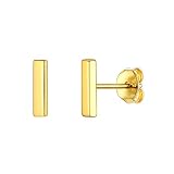 ChicSilver gold Stäbchen Ohrstecker Tiny Stab Ohrring Frauen Ohrschmuck für Mama Mädchen Süße Ohrschmuck mit Geschenkebox für Weihnachten Geburtstag