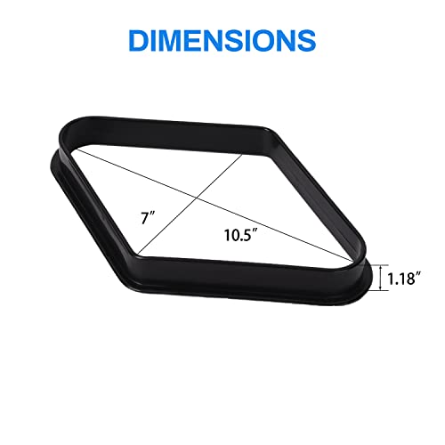 GSE Games & Sports Expert Black Plastic Billiard Pool Ball 8-Ball Triangle Racks / 9-Ball Diamond Pool Ball Racks Fit Standard 2-1/4" Billiard Pool Balls - Image 3