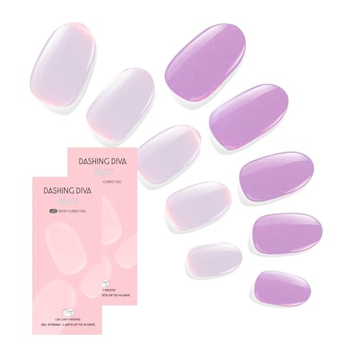 Dashing Diva Glaze Nail Strip Duo - Unicorn Collection - For the Record & Cat's Meow - Long Lasting, Chip Resistant, Semi-Cured Gel Nail Strips - Contains 2 Colors