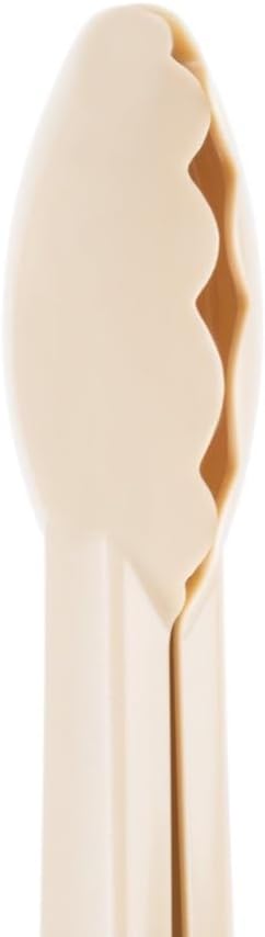 Soro Essentials- 12” Polycarbonate Utility Tongs Beige Color Set of 12- Scallop Grip Serving Tongs Kitchen Tongs Buffet Tongs for Serving Food Parties Holiday Buffet Catering Home Kitchen Restaurant
