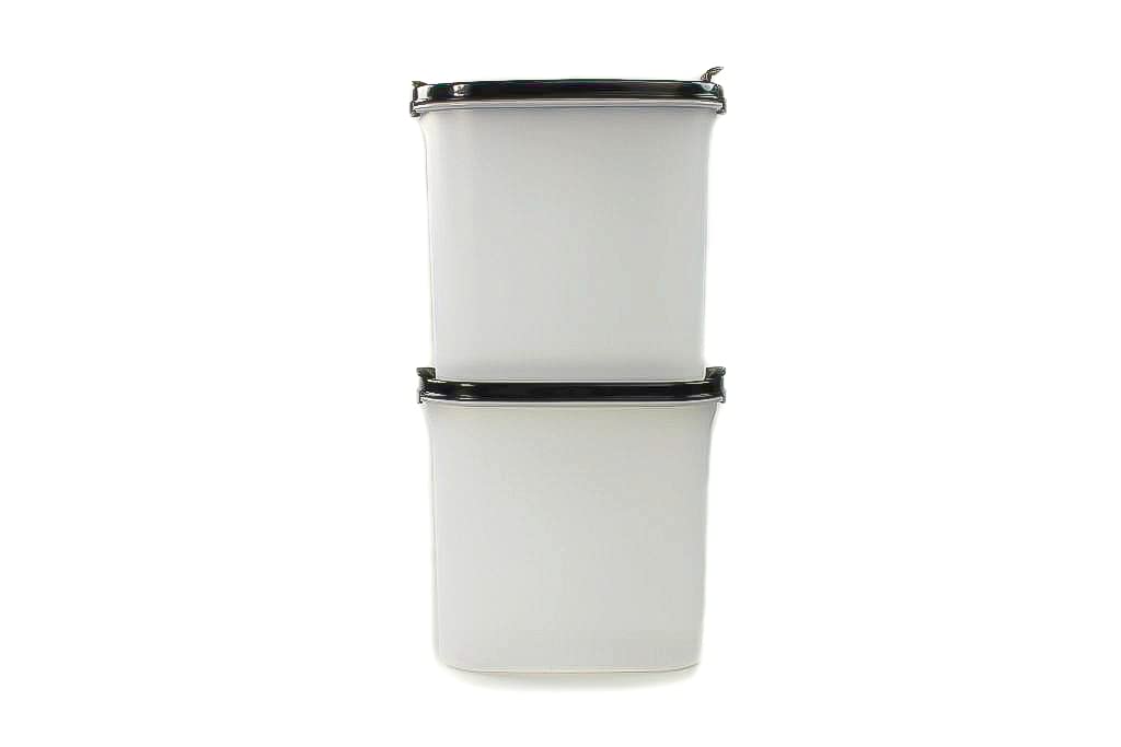 Tupperware Eidgenossen 1,7 L schwarz mit Schütte (2) Trockenvorrat Dose Modular 36913