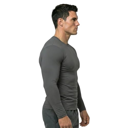 Image of Men's Cool Dry Short Sleeve Compression Shirts, Sports Baselayer T-Shirts Tops, Athletic Workout Shirt