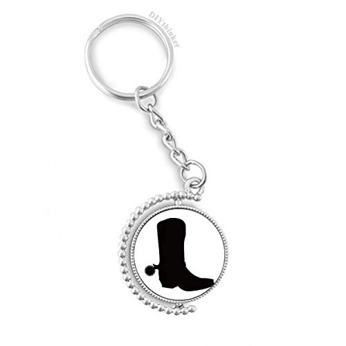Porte-clés anneau rotatif silhouette bottes de 1,2 x 3,5 pouces multicolore pour femme