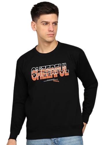 Stylish Wool Hooded Neck Sweatshirt Printed Men Regular Fit Sherpa Full Sleeves Winter wear Hooded Sweatshirt for Men (Gents-Roundneck-Sweatshirt-6-XXL_BZ-P)