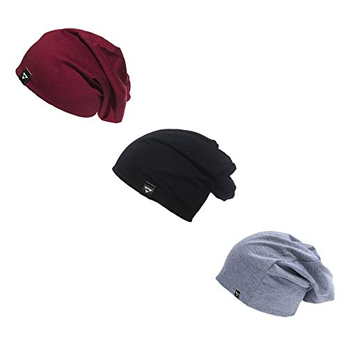 Kit 3 Gorros Beanie Brohood Malha Cinza Preto Vinho