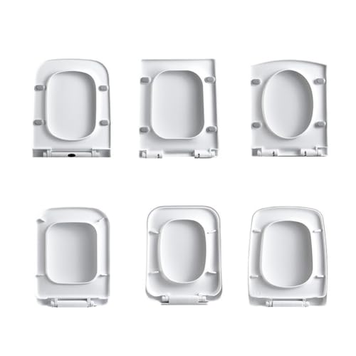 Siège de toilette carré blanc durable avec fermeture douce et libération rapide, installation facile par le haut, taille standard pour un nettoyage et un confort sans effort