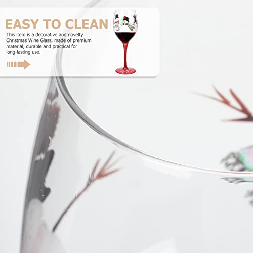Hemoton Christmas Wine Glass Christmas Goblet Snowman Wine Glasses Xmas Red Wine Glass Cup Decorative Holiday Cups Drinking Goblets Cups For Home Bar Nightclub Party Christmas Red Wine #TOP6