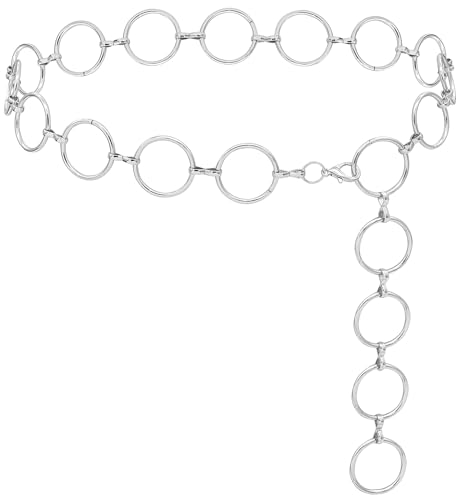 LIMHOO Metal Waist Chain for Women Chunky Belly Link Chain Belt for Dresses (Silver 1 S) by LIMHOO - Used condition - US$12.81