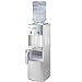 Costway 2-in-1 Water Cooler Dispenser with Built-in Ice Maker Freestanding Hot Cold Top Loading Water Dispenser 27LB/24H Ice Machine with Child Safety Lock, Silver