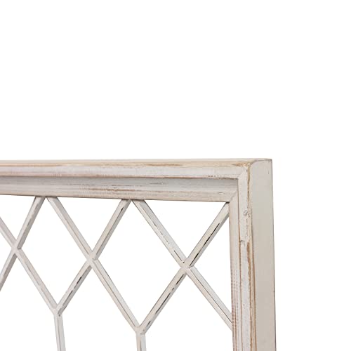 Sintosin Rustic Wood Window Frame Wall Decor 40 x 20 inches, Hanging Washable White Farmhouse Faux Windows Frames for Walls, Decorative Wall Art for Living Room Bedroom Hallway Christmas - Image 6